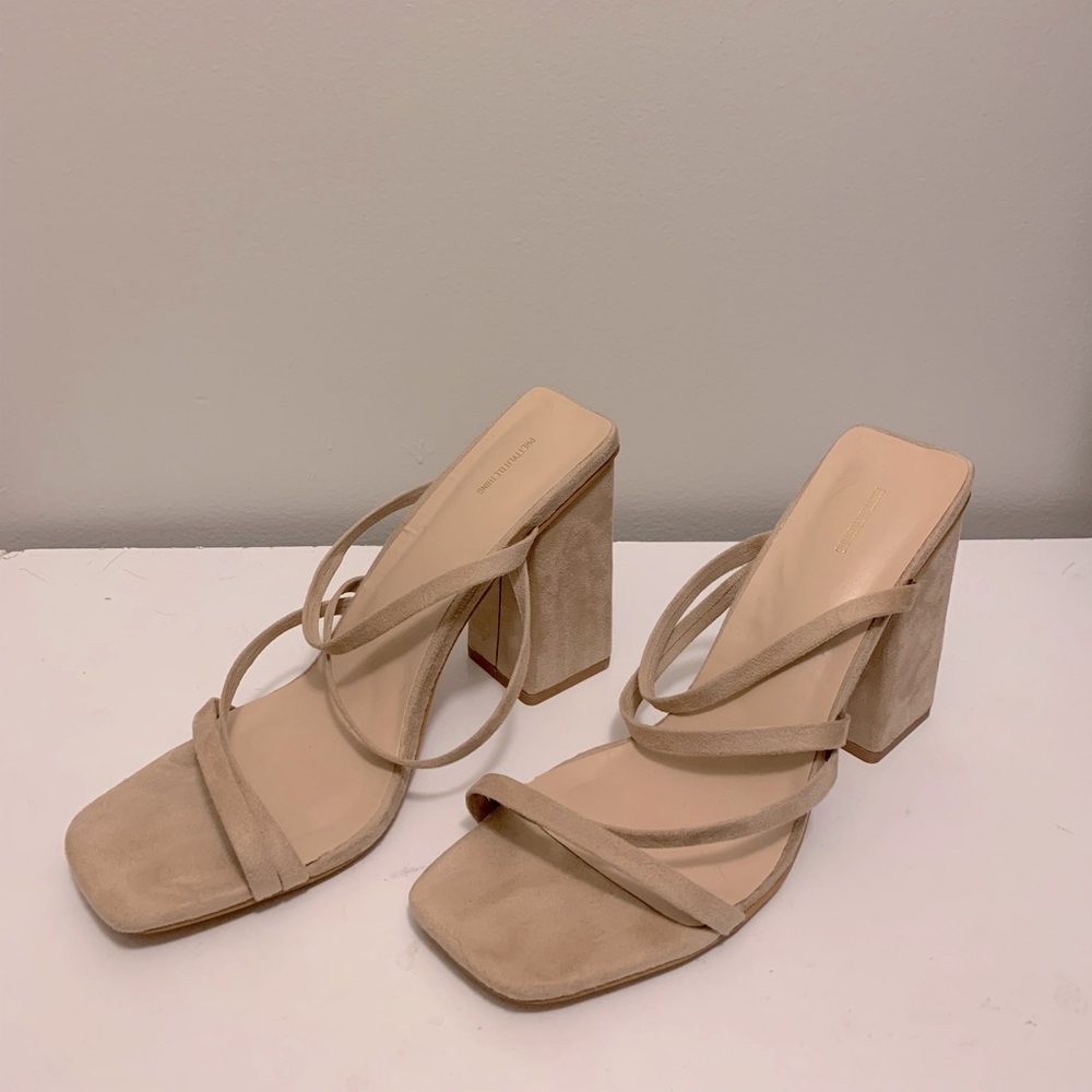 Block strap heels